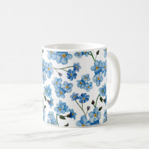 Blauw Vergis-Mij-Niet Waterverf Bloem Natuur The Koffiemok