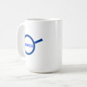 Blauw Vergrootglas Zoeken Koffiemok (Voorkant links)