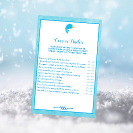 Blauw verhaal over en onder Baby shower Kaart