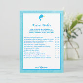 Blauw verhaal over en onder Baby shower Kaart (Staand voorkant)