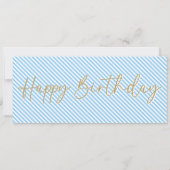 Blauw verjaardag rijlessen cadeaubon kaart (Achterkant)