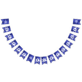 Blauw Verjaardags Schilderij Spatten Vlaggetjes