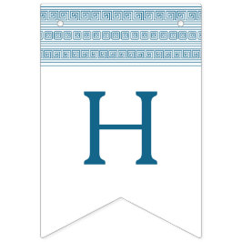 Blauw verjaardagsfeestje met Griekse elementen Vlaggetjes