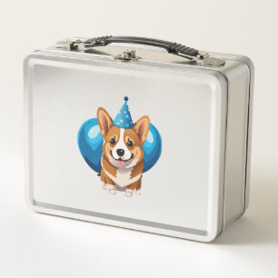 Blauw Verjaardagspup Klassiek T-shirt (1)