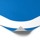 Blauw verkeersbord voor eenrichtingsverkeer met pi poster (Hoek)