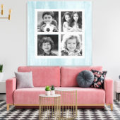 Blauw verkleurd hout zwart wit canvas afdruk (Insitu (Woonkamer))