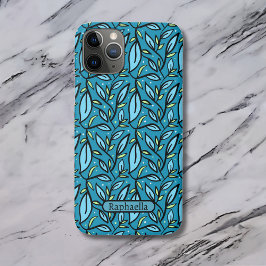 Blauw verlaat patroonnaam tweetalige tekst Case-Mate iPhone case