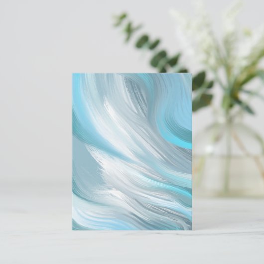 Blauw verlegen moderne decoratie briefkaart (Staand voorkant)