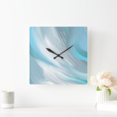 Blauw verlegen moderne decoratie vierkante klok (Huis)