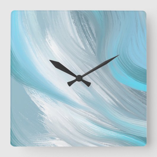 Blauw verlegen moderne decoratie vierkante klok (Voorkant)