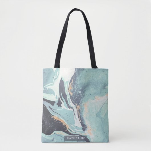 Blauw verloop Abstract Tote Bag (Voorkant)