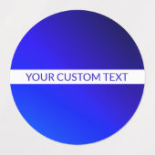 Blauw verloop en bewerkbare tekst op witte streep labels (Design 1)