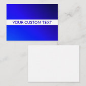 Blauw verloop en bewerkbare tekst op witte streep notitiekaartje (Voorkant / Achterkant)