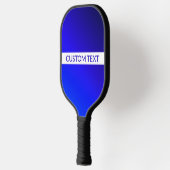 Blauw verloop en bewerkbare tekst op witte streep pickleball paddle (Links)