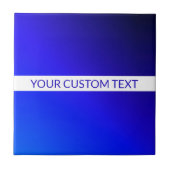 Blauw verloop en bewerkbare tekst op witte streep tegeltje (Voorkant)