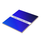 Blauw verloop en bewerkbare tekst op witte streep tegeltje (Zijkant)