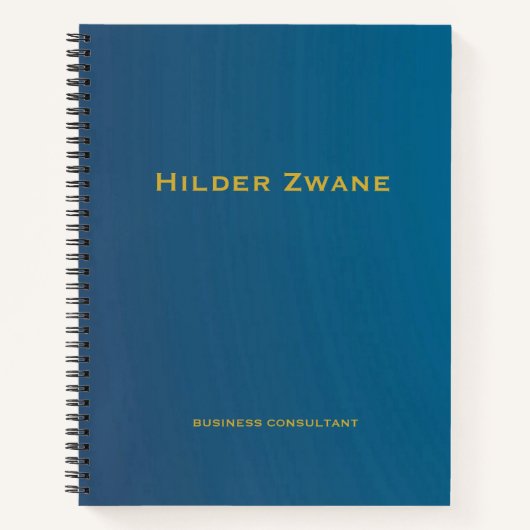 Blauw verloop gewoon bedrijf notitieboek (Voorkant)