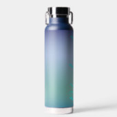 Blauw verloop met Fancy tekstvernieuwing Waterfles (Voorkant)