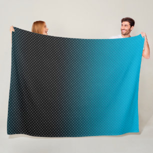 Blauw verloop met kleine stippen fleece deken