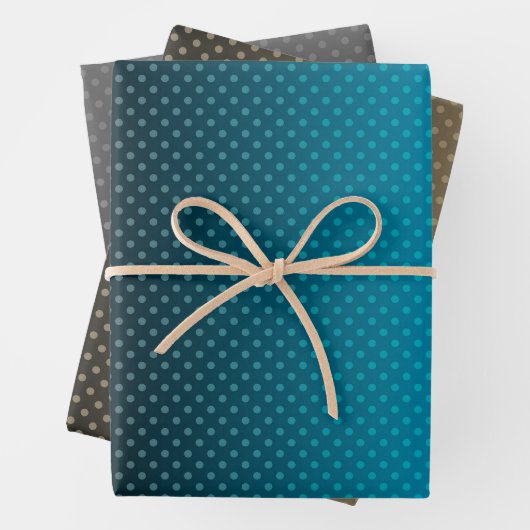Blauw verloop met kleine stippen inpakpapier vel (In situ)