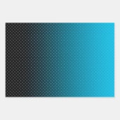 Blauw verloop met kleine stippen inpakpapier vel (Voorkant)