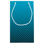 Blauw verloop met kleine stippen klein cadeauzakje (Achterkant)