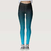 Blauw verloop met kleine stippen leggings (Voorkant)