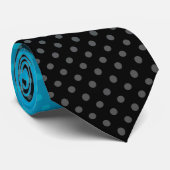 Blauw verloop met kleine stippen stropdas (Opgerold)