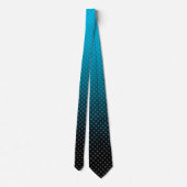 Blauw verloop met kleine stippen stropdas (Achterkant)