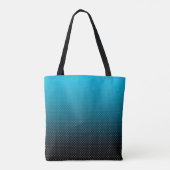 Blauw verloop met kleine stippen tote bag (Achterkant)
