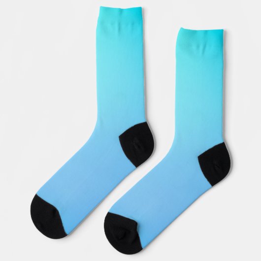 Blauw verloop sokken met zwart en wit gestreepte (Links)