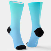 Blauw verloop sokken met zwart en wit gestreepte (Gebogen)