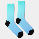 Blauw verloop sokken met zwart en wit gestreepte (Rechts)