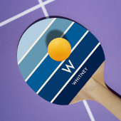 Blauw verloop Streep Monogram Persoonlijk Tafeltennisbatje