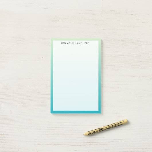 Blauw verloop Transparant Post-it® Notes (Op bureau)