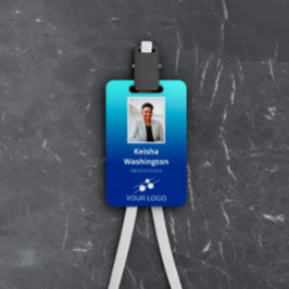 Blauw verloop Uw Logo medewerker-ID toevoegen Badge