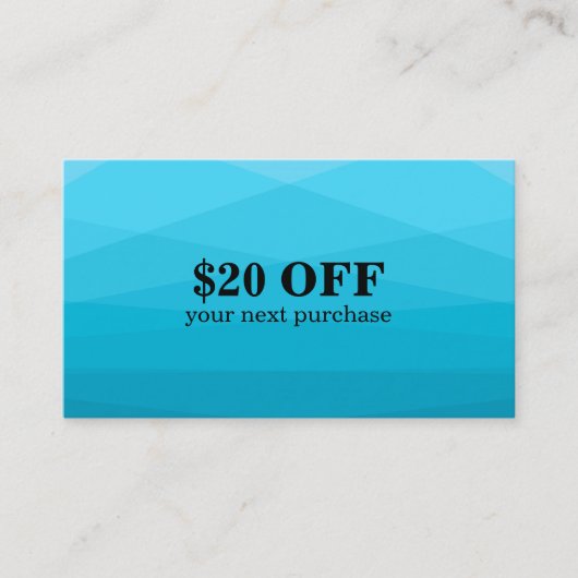 Blauw verloop veelhoekig visitekaartje (Voorkant)