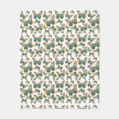 Blauw verloop vlinderpatroon fleece deken (Voorkant)