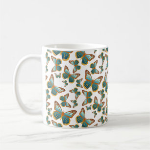 Blauw verloop vlinderpatroon koffiemok