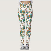 Blauw verloop vlinderpatroon leggings (Voorkant)