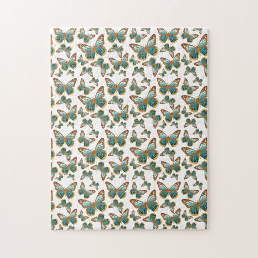 Blauw verloop vlinderpatroon legpuzzel (Verticaal)