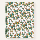 Blauw verloop vlinderpatroon notitieboek (Voorkant)