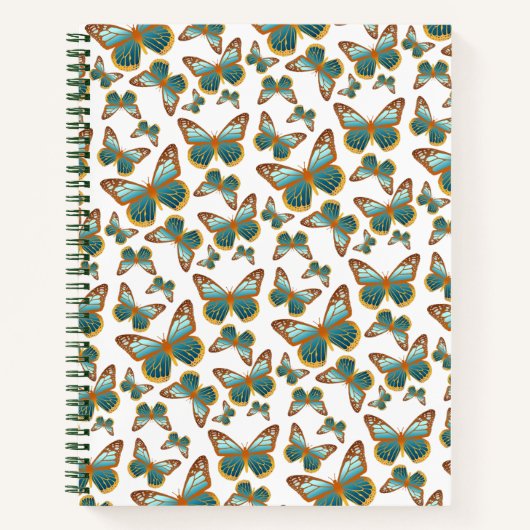 Blauw verloop vlinderpatroon notitieboek (Voorkant)