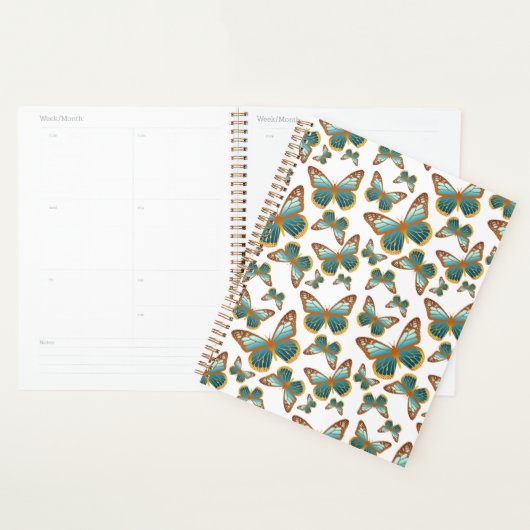 Blauw verloop vlinderpatroon planner (Display)