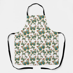 Blauw verloop vlinderpatroon schort