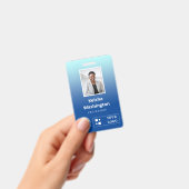 Blauw verloop Voeg twee logo's toe Werknemer-ID Badge (Handheld)