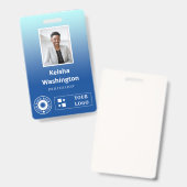 Blauw verloop Voeg twee logo's toe Werknemer-ID Badge (Voor- en achterkant)
