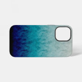 Blauw verloopontwerp iPhone hoesje (Achterkant horizontaal)