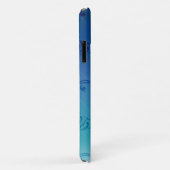 Blauw Verlopende Blad Patroon Persoonlijk Case-Mate iPhone Case (Achterkant/rechts)