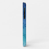 Blauw Verlopende Blad Patroon Persoonlijk Case-Mate iPhone Case (Achterkant/links)